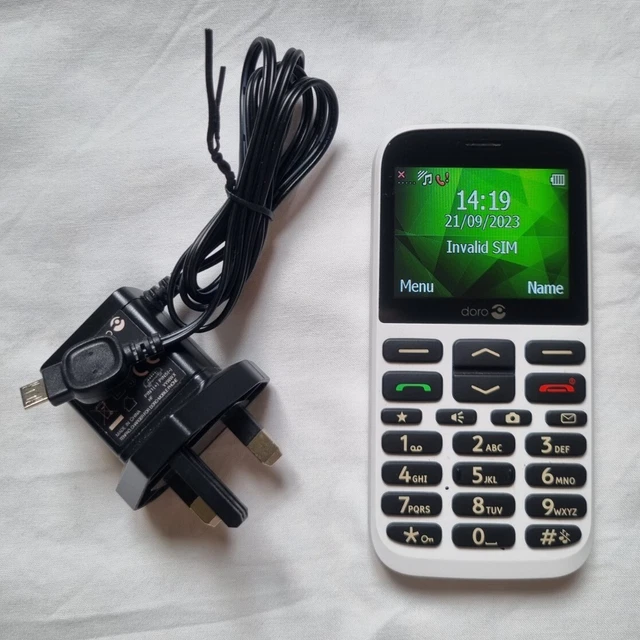 DORO 1370 White (Unlocked) Mobile Phone Torch, Camera, Big