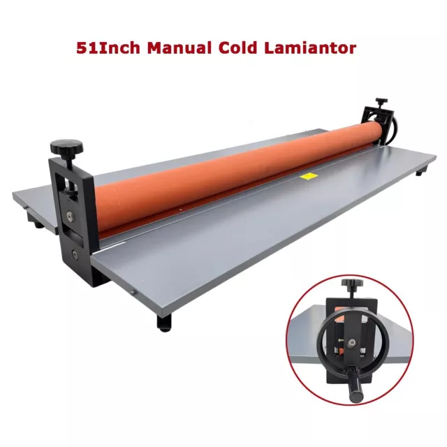 51'' Manual Cold Roll Laminating Machine Desktop Vinyl Film Photo Cold Laminator