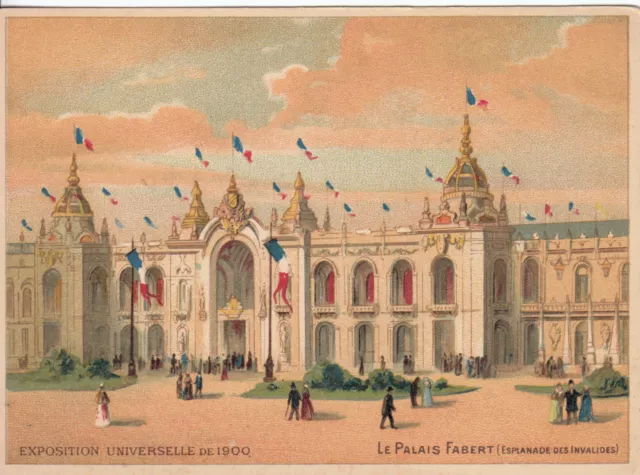 Carte PARIS expo universelle 1900 palais FABER pub A ALBERT