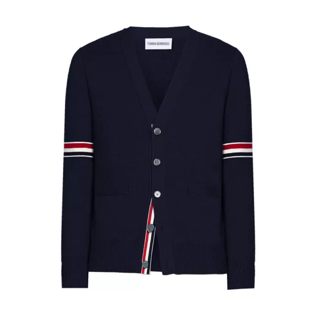 Thom Browne British Unisex V-neck Wool Cardigan Sweater