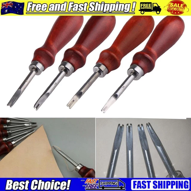 New DIY Leather Craft Edge Skiving Beveling Cutting Tool with Wood Handle