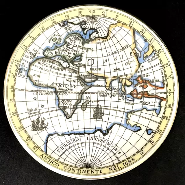 Antique World Map Coaster Trinket Dish Antichi Planisferi Fornasetti Design