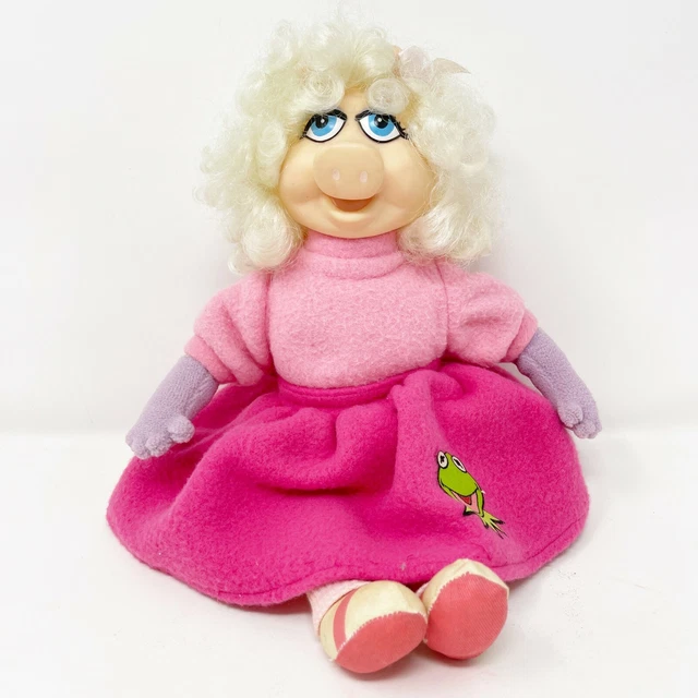 Vintage Jim Henson's The Muppets Plush MISS PIGGY in Pink Outfit Stuffed Doll