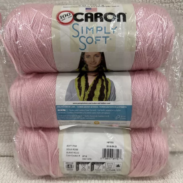 New Caron Simply Soft Yarn #9719 Soft Pink - 4 Medium