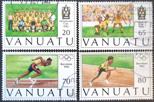 VANUATU 1992 C/Set of Vanuatu Football Spain Cup Olympic Games as Per Photos