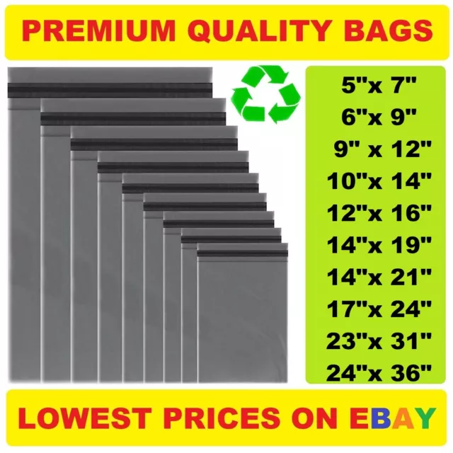 Grey Plastic Mailing Bags Poly Postage Postal Self Seal Large Parcel for Clothes