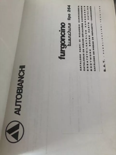 Autobianchini Furgoncino Bianchina Bodywork Factory Issue Spare Parts Catalogue 2