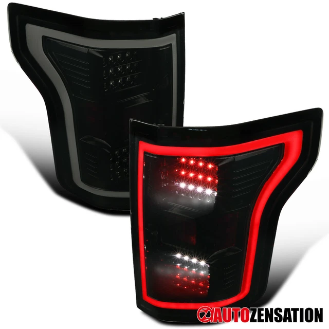 Fit 2015 2016 2017 Ford F150 Black Dark Smoke Full LED Tail Lights Brake Lamps