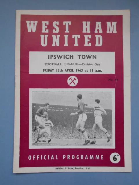 West Ham Ipswich Town  1962/63 League Division One mint condition