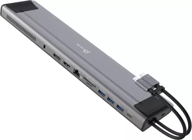 j5create USB C Dual 4K 60Hz Display Docking Station 12in1  built-in M.2 NVMe L4