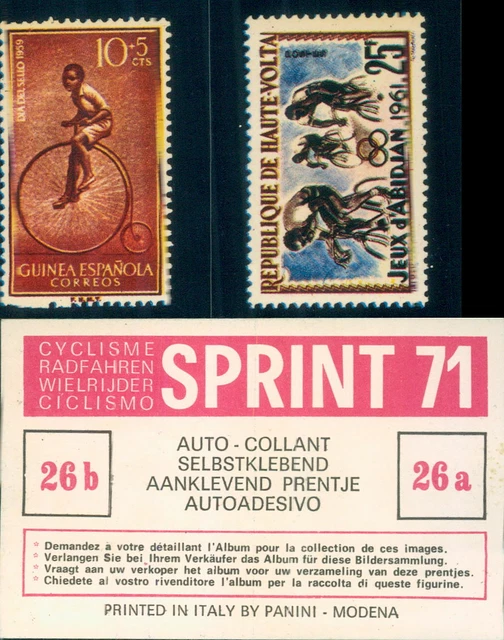 Autocollant Panini Sprint 71 – Felice Gimondi Signé, #111, Cyclisme Italie