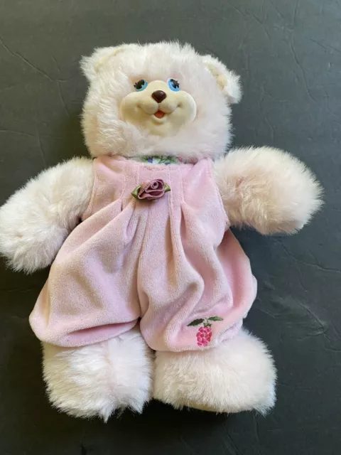 1998 Fisher Price Briarberry Collection Sarahberry Pink Bear Plush Toy EUC!