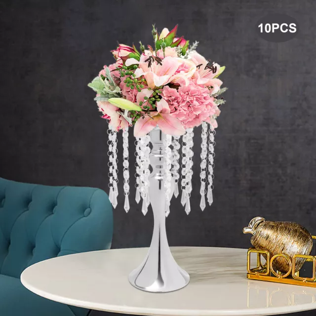 26cm/35cm Tall 10* Wedding Crystal Flower Stands Centerpieces Flower Vases Racks