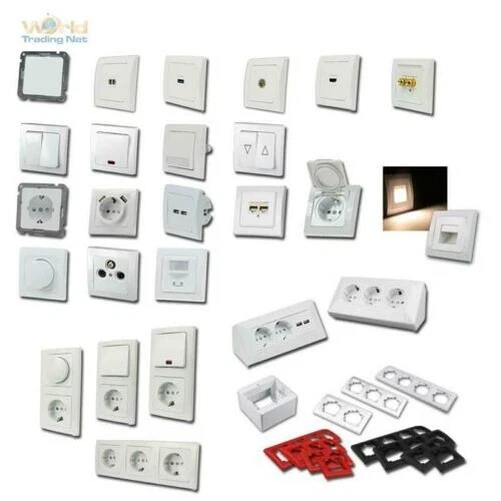 Delphi Commutateur de Programme Blanc, Interrupteur, Dimmer & Prises Avec Cadre