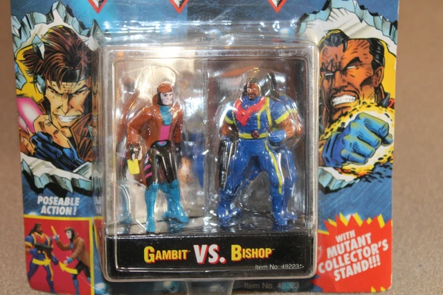NEW Marvel X-Men Steel Mutants GAMBIT vs BISHOP Die Cast Metal Toy Biz Figure 2