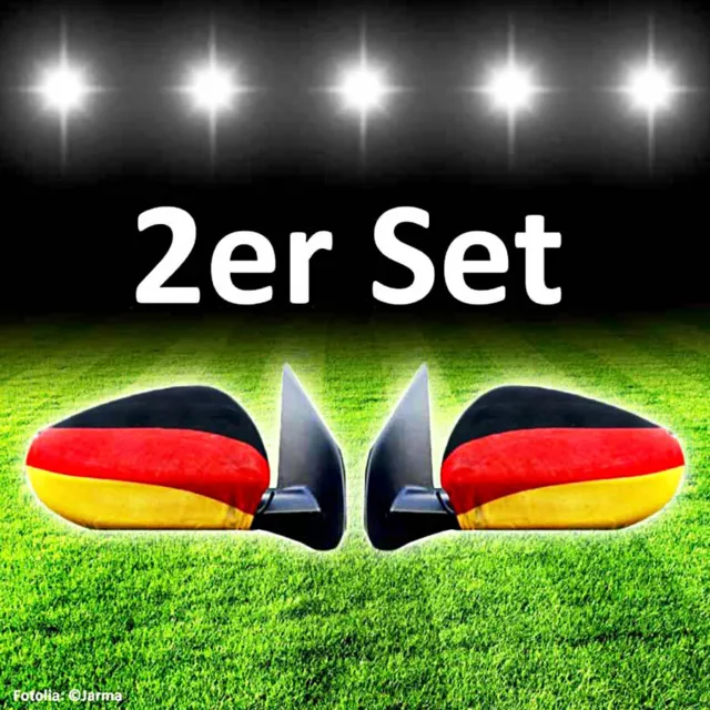 2er Set Deutschland Spiegelfahne Auto Spiegel Flagge Fahne WM Fanartikel Fußball