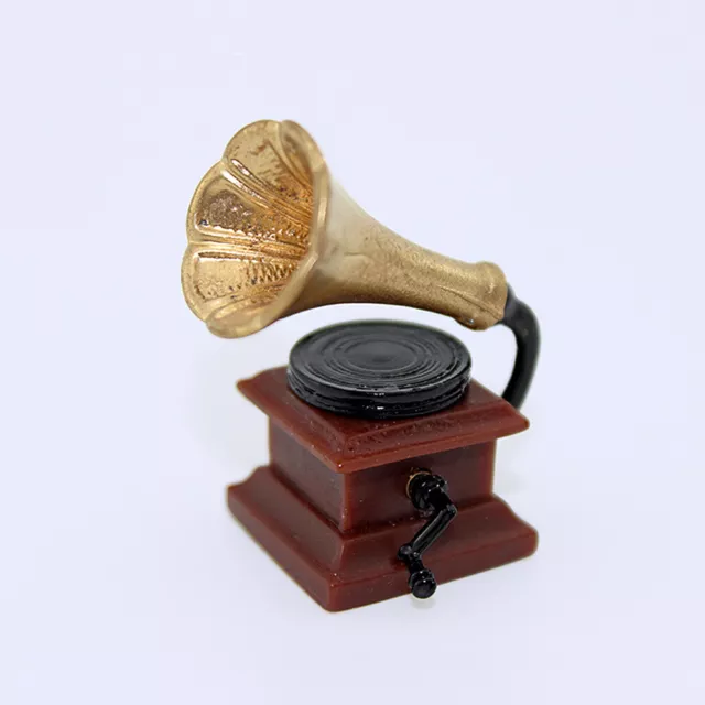 1:12 Retro Dollhouse Miniature Phonograph Model Scene Decor Doll's House Props