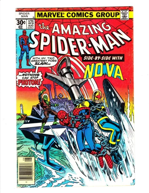 Amazing Spider-Man 171 "Photon Is Another Name For...?" (Aug 1977 Marvel, FN/VF)