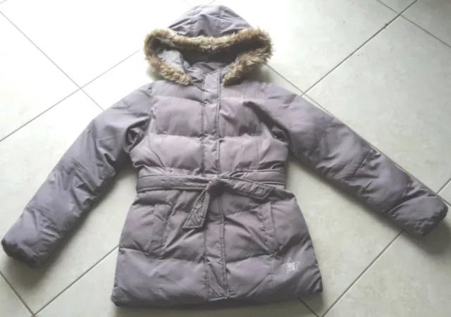 Manteau anorak doudoune 12 ans fille LA HALLE grise avec capuche