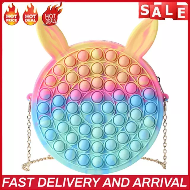 Mommy Bag Rainbow Push Bubble Toys Decompression Crafts (Rabbit with Chain)