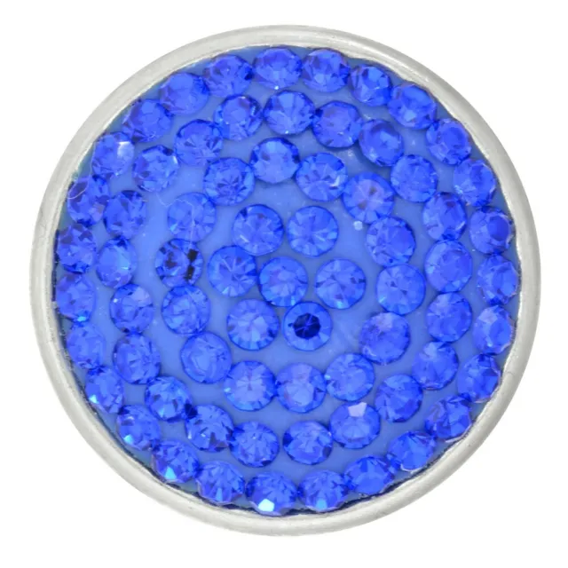 Blue Crystal Nugz 18MM Snap Button Style Jewelry