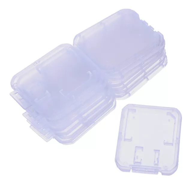10Pcs Clear Plastic Memory Card Case Micro TF Card Storage Box Protectihf