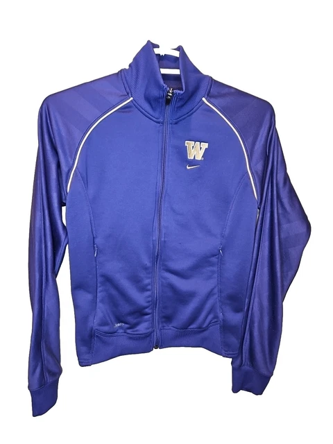 Nike Fitdry UW Huskies Jacket Youth Size S Small Purple University Washington