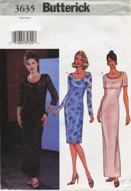 Butterick 3635 Dresses Misses Sewing Pattern Uncut Size 12 14 16