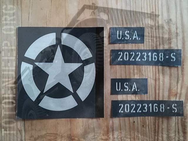 KIT POCHOIR STENCIL Scale 1 6 Jeep Willys Hachette Marquage Kit Capot kit-pochoir-stencil-scale-1-6-jeep-willys-hachette-marquage-kit-capot