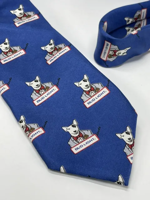 Spuds Mackenzie Silk Neck Tie Bud Light Rare Union Made Bartender Gift Budweiser