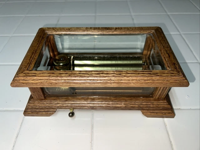 VINTAGE REUGE OAK Beveled Glass Swiss Music Box CH 3/72 $666.09