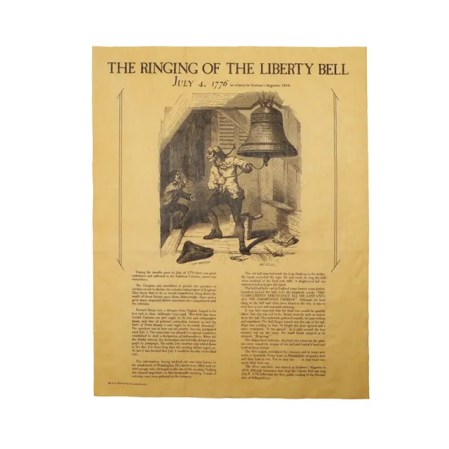Liberty Bell Ringing Parchment Paper Poster US History 1776 Home Decor Wall Art