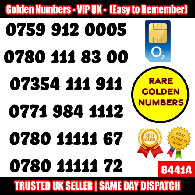 Gold Easy Mobile Number Memorable Platinum Uk Pay As You Go Sim Lot - B441A
