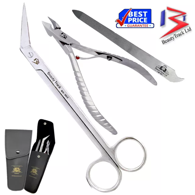 Toe Nail Clippers Cutter Scissors Set - Podiatry Pedicure Kit For Thick Nails