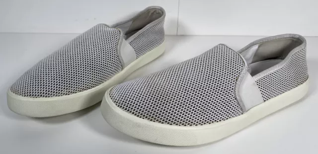 VINCE ASTON JOGGER Sneakers Slip On Wide Elastic White Gray