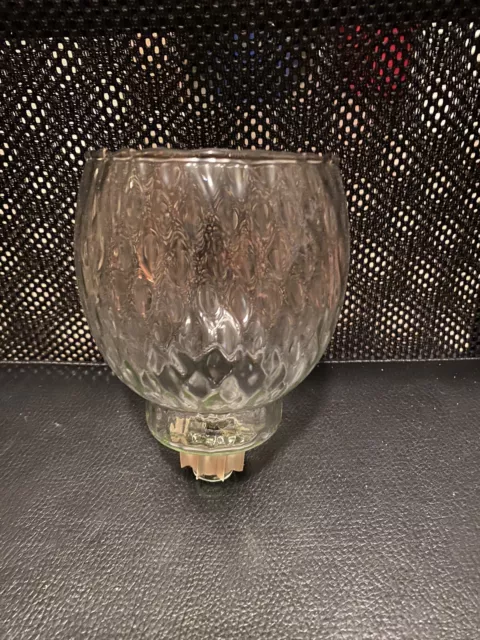 Vintage HOMCO HOME INTERIOR Clear Glass Diamond Cut Round Votive Cup 4” Tall