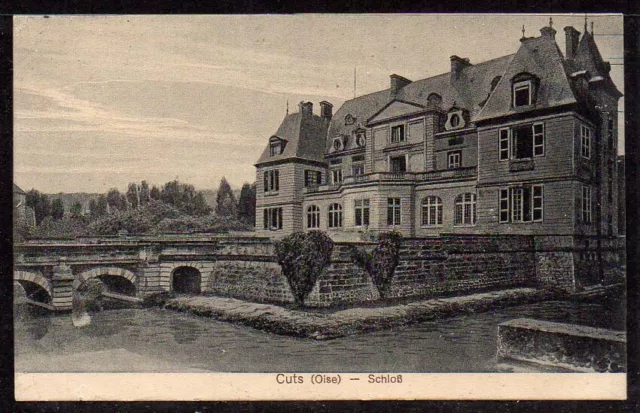 B316# Alte AK Feldpostkarte, Cuts (Oise) Schloß, bei Noyon, WK I, vom 10.07.1915