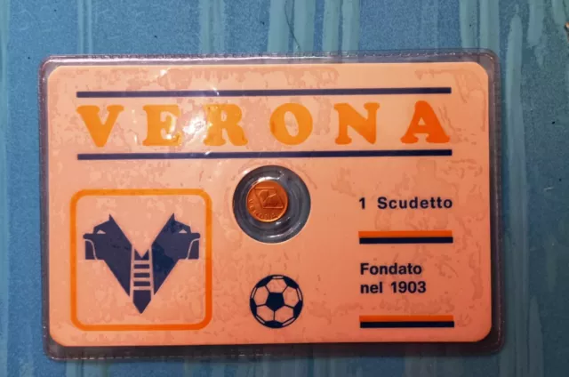 TESSERA PLASTIFICATA VERONA fine anni 80 con MONETINA