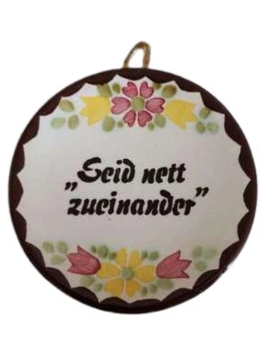 Plato de pared SCHRAMBERG Ø 10 cm palabras de porcelana