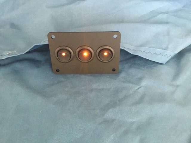12V Double Switch Panel For Camper Van, Motorhome, VW - UK Made Electrical Control Panel