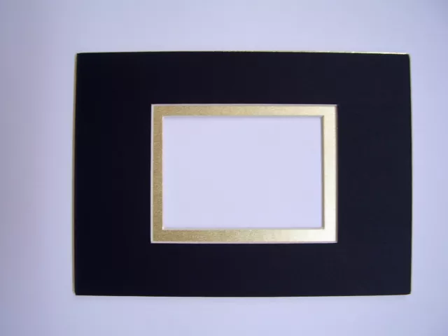 PICTURE FRAME MATS Black with Gold 5x7 for 2.5x3.5 sports card or