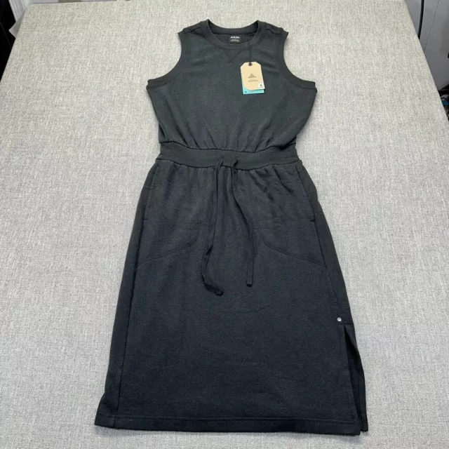 prAna Cozy Up Beach Hopper Dress Womens Small Black Sweatshirt Sleeveless Small