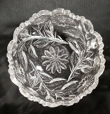 ABP Libbey Carnation Pattern Cut Crystal Bowl Circa 1906-1915