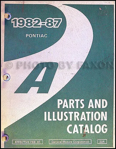 Pontiac 6000 Illustrated Parts Book 1987 1986 1985 1984 1983 Master Part Catalog