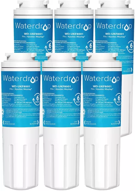 Waterdrop UKF8001 Refrigerator Water Filter, Replacement for Maytag UKF8001 (6)