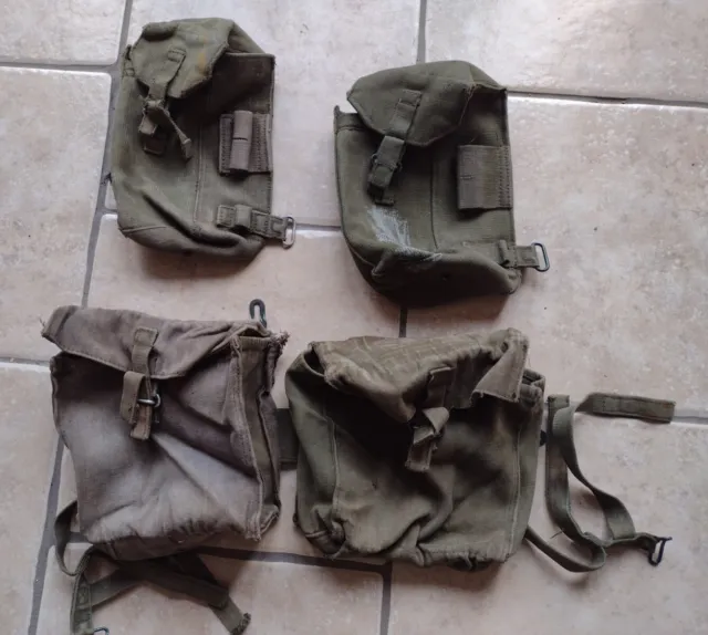 m791 - F - British Army 58 webbing pouches Good Condition Falklands 1958 pattern