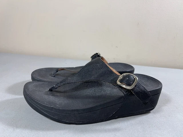 Fitflop Women's Black The Skinny Thong Sandals Size 5 2