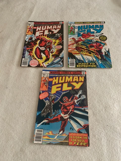 Comic Book The Human Fly # 1 2 3  Marvel  1977 Bronze Age No Reserve