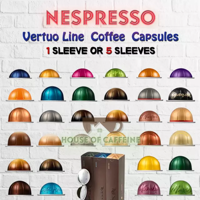 NESPRESSO Coffee Capsules Pods For VERTUO LINE Machine 1 Sleeve OR 5 Sleeves ☕