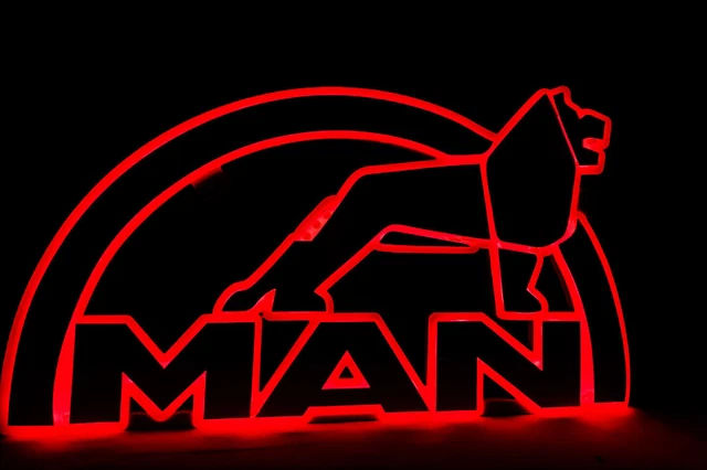 For MAN TRUCK Interior Cabin LED Emblem Text 24V / RED